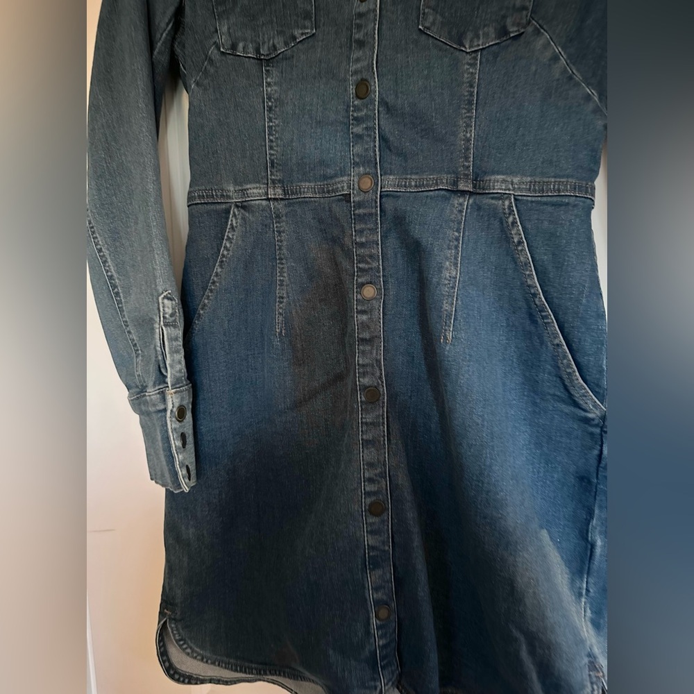 Free People Blue Long Sleeve Denim Dress - Picture 4 of 7